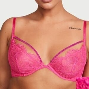 Victoria's Secret | Very Sexy Shine Strappy Unlined Lace Low-Cut Demi Bra 34DD